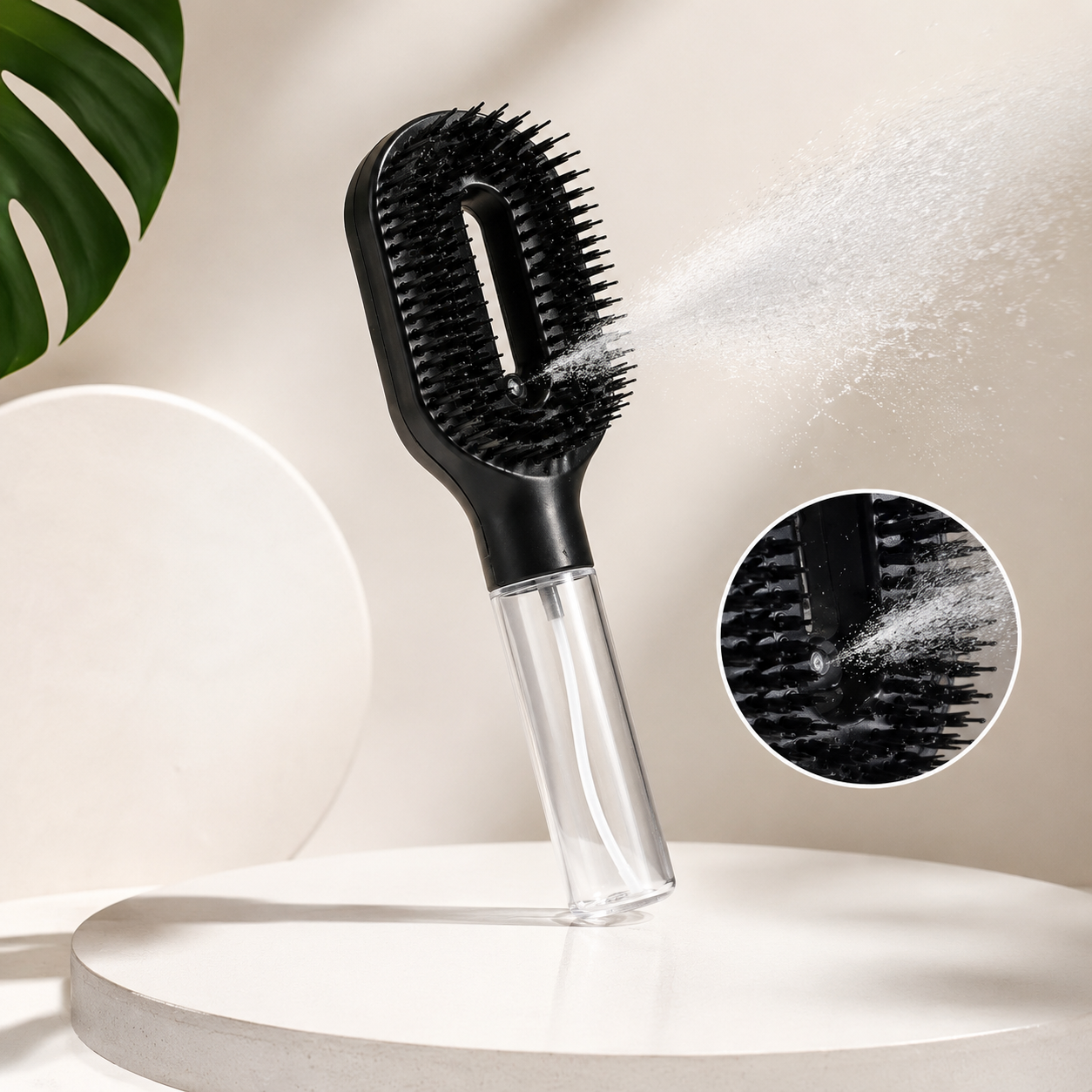 Brosse à Cheveux Innovante avec Fonction de Pulvérisation pour un Plaquage Parfait et Confortable